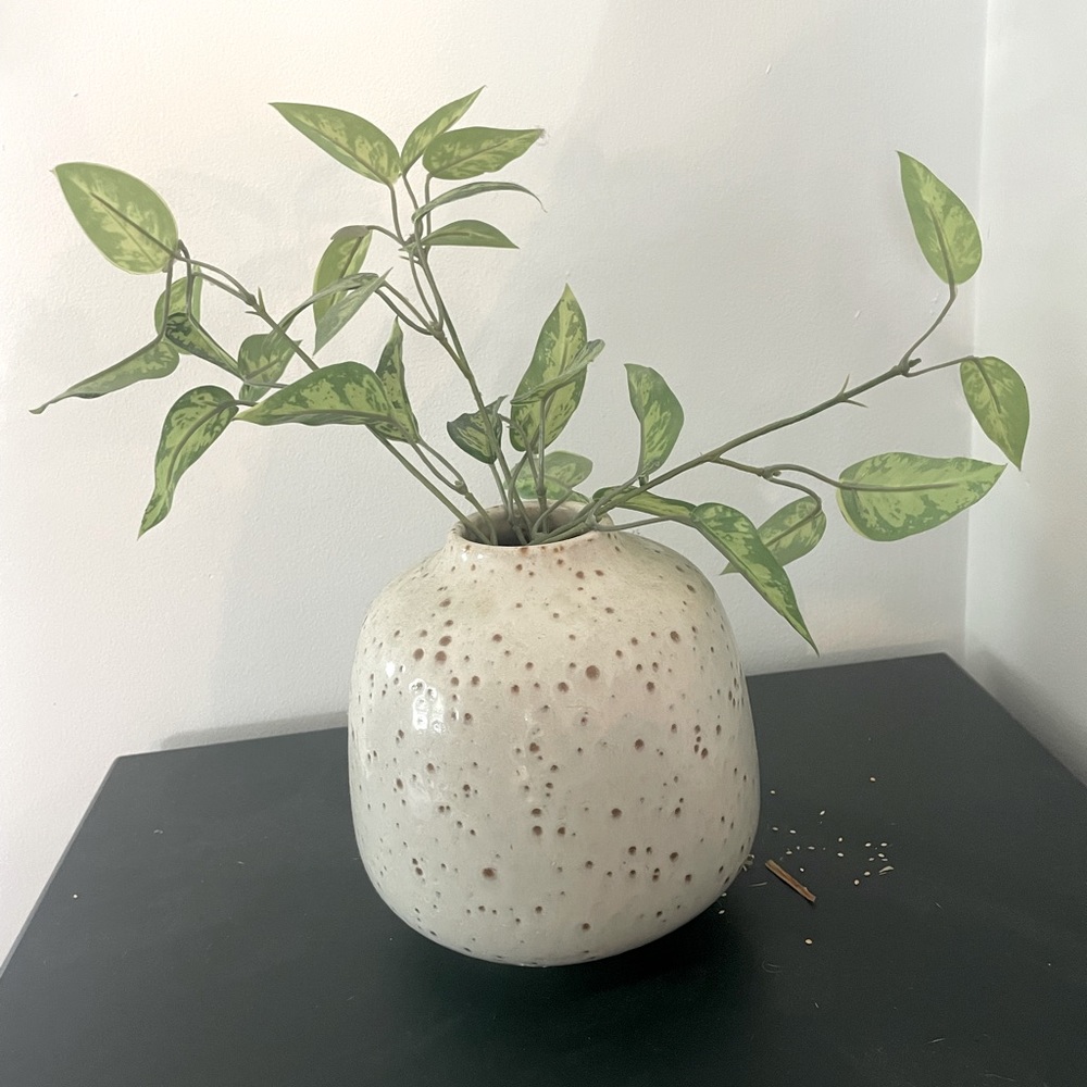Threshold White Speckled Vase